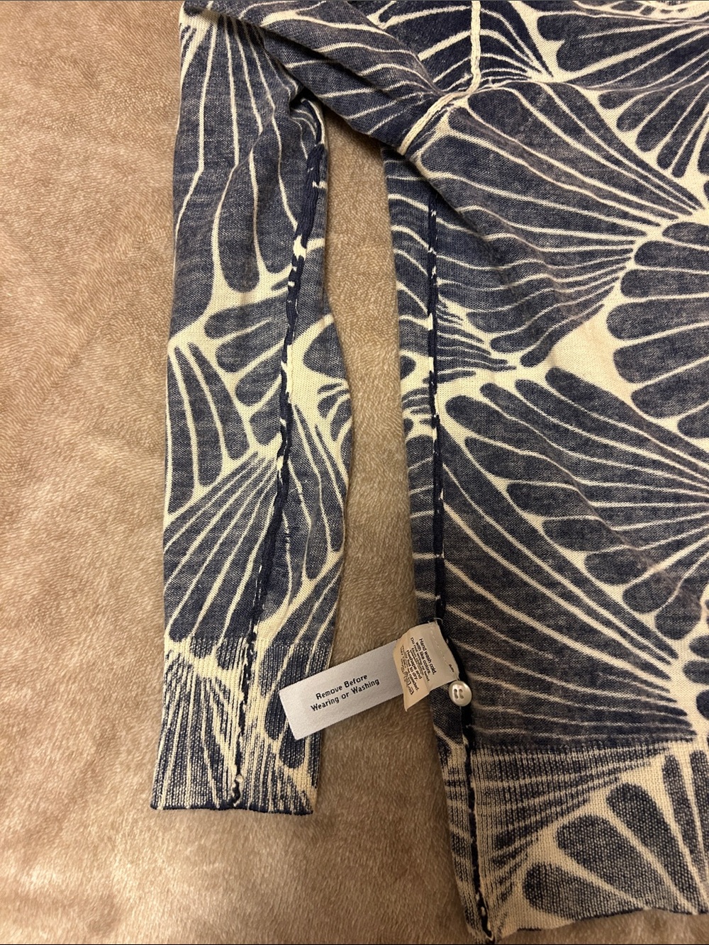 J. Crew Navy and Cream "Fanfare" Merino Wool Cardigan size XXS - Picture 7 of 11